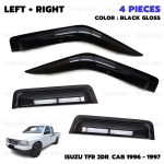กันสาดฝย คิ้วกันสาด 4 ชิ้น สีดำ สำหรับ Isuzu TF TFR Pick Up (Cab Model Only) ปี 1989-1997